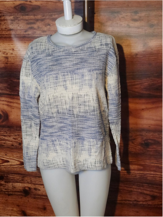 Lane and Delancey Tops - Women's Lane and Delancey Long Sleeve Tee Blue White Size M